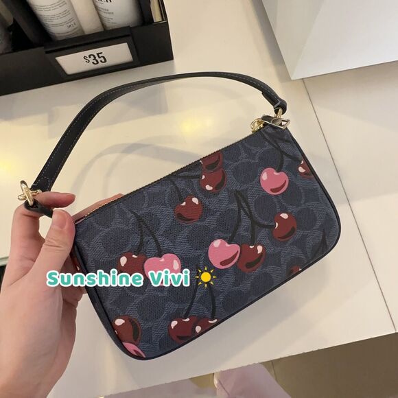 NWT Limited Coach Nolita 19 In Signature Canvas With Cherry Print CZ011